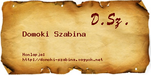 Domoki Szabina névjegykártya